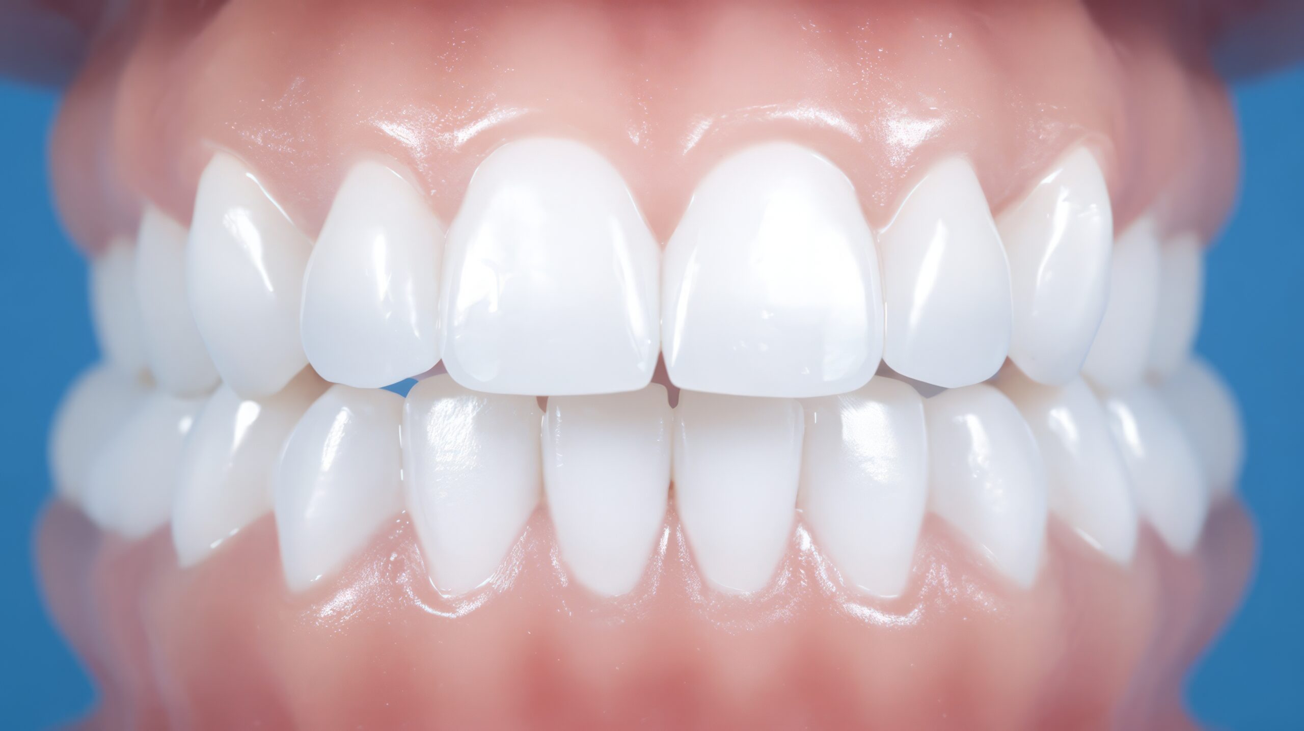 正中が整った歯のアップ