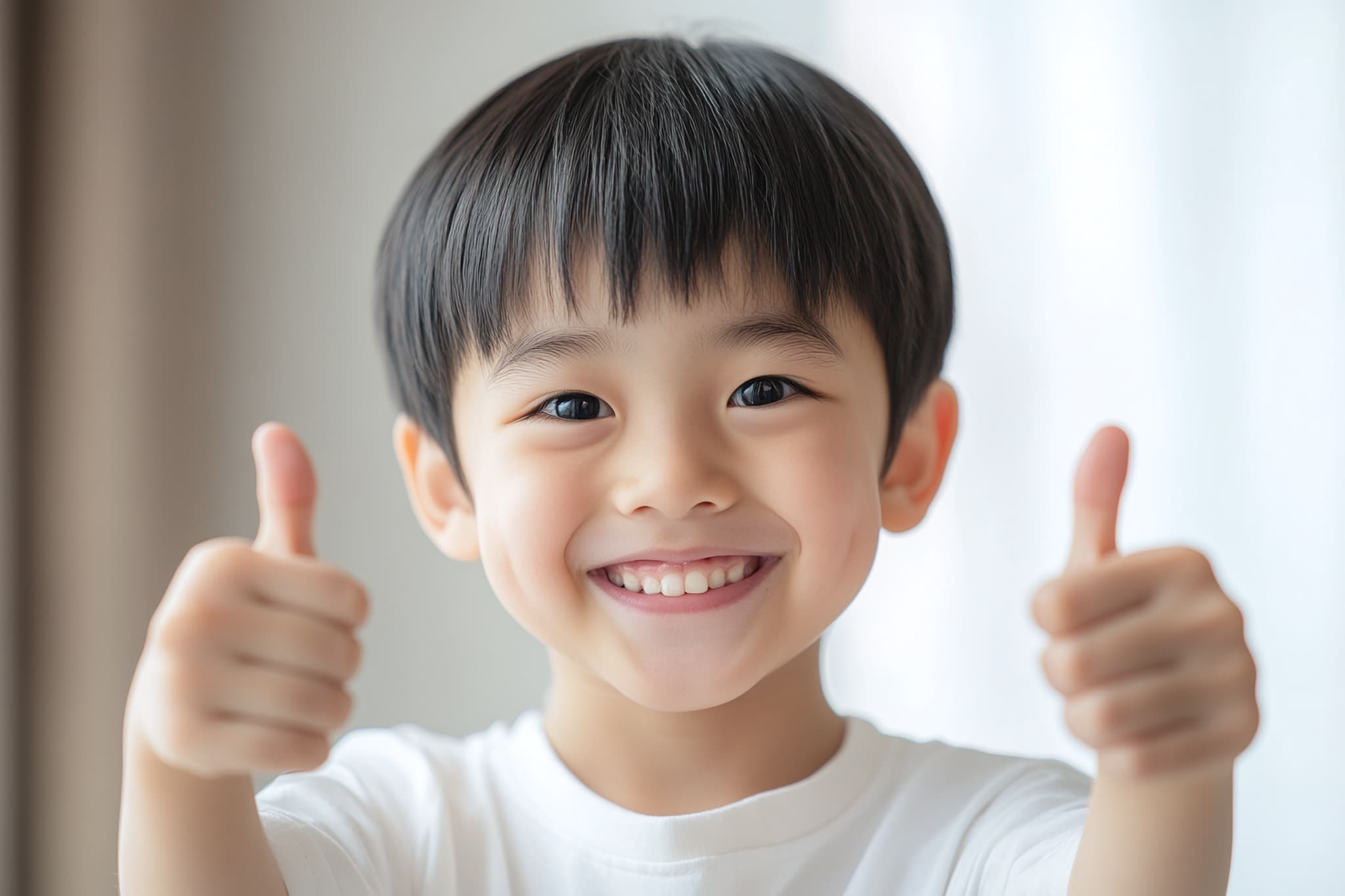 受け口を治療して綺麗な歯並びになった男の子